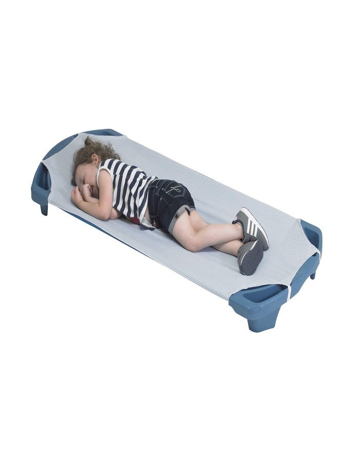 Children's Factory Children’s Factory Angels Rest Gingham Cot Sheet, Standard, AFB5700SG, Kids Daycare, Classroom or Preschool Poly/Cotton Fitted Naptime Sheet with Elastic Straps - Image 1