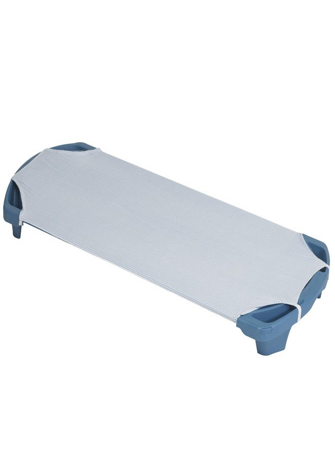 Children's Factory Children’s Factory Angels Rest Gingham Cot Sheet, Standard, AFB5700SG, Kids Daycare, Classroom or Preschool Poly/Cotton Fitted Naptime Sheet with Elastic Straps - Image 4