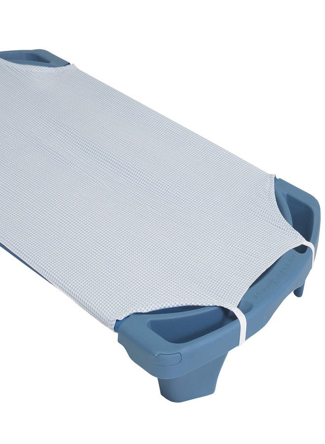 Children's Factory Children’s Factory Angels Rest Gingham Cot Sheet, Standard, AFB5700SG, Kids Daycare, Classroom or Preschool Poly/Cotton Fitted Naptime Sheet with Elastic Straps - Image 5