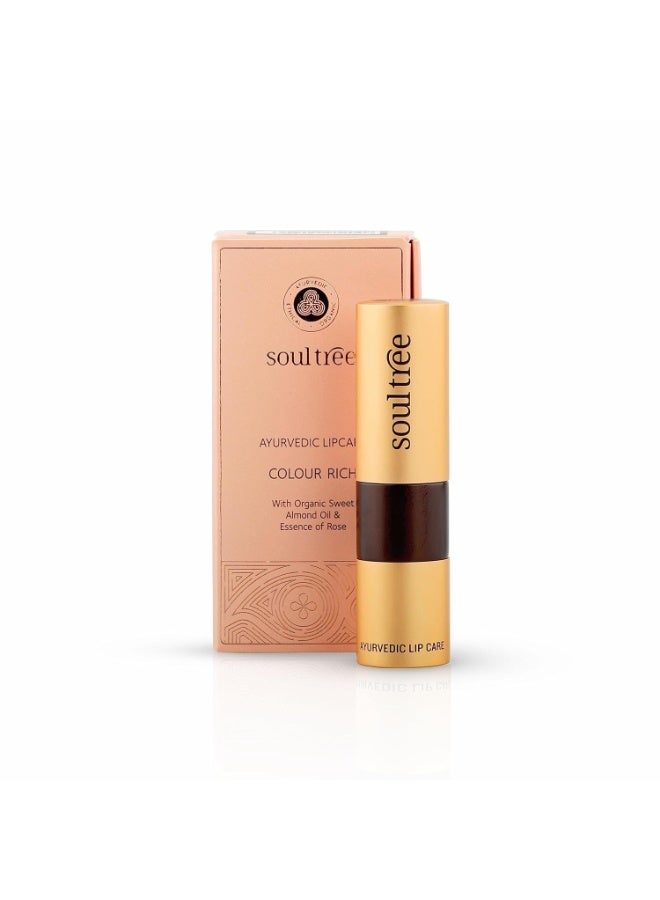 SoulTree Ayurvedic Lipstick - Cantaloupe 817, 4gm | Creamy Texture | Enriched with Organic Ghee & Almond Oil | Moistured & Nourished Lips | 4gm - Image 1