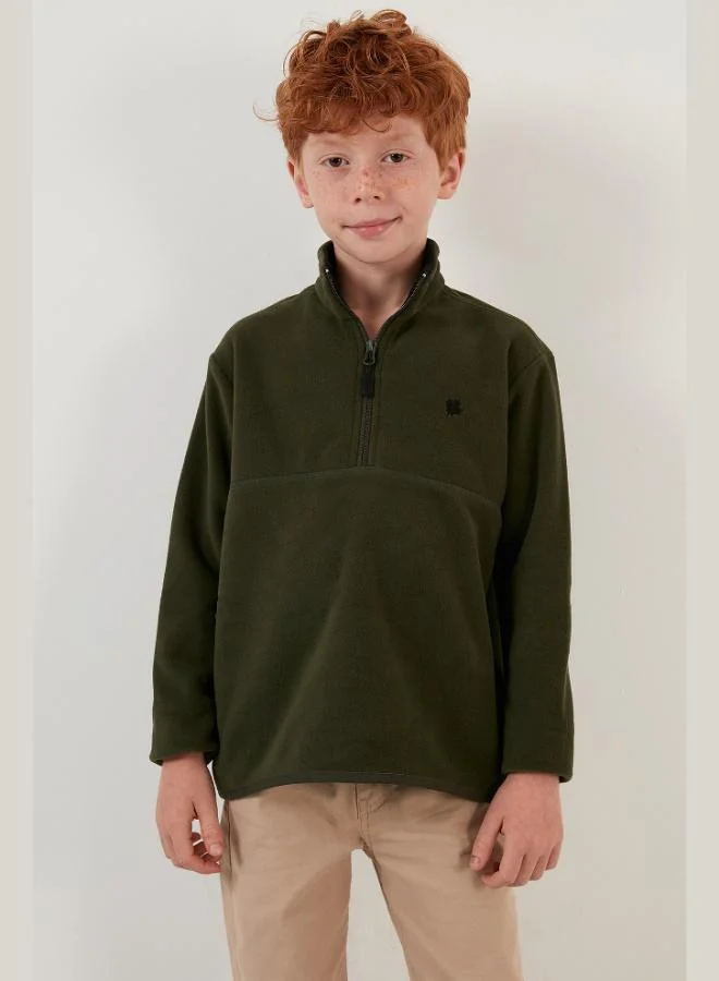 Lela Lela Soft Texture Zippered Stand Collar Raised 2-Pack Polar Kids POLAR 5905002S2