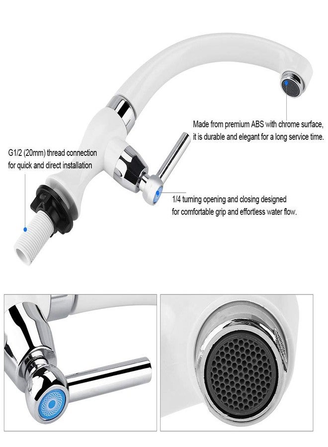 Fdit Kitchen Sink Faucet Single Handle Cold Faucet Water Faucet Water Tap for Kitchen Sink Bathroom Basin Bathtub Mop Pool G1/2 ABS Plastic (Straight Handle) - Image 3