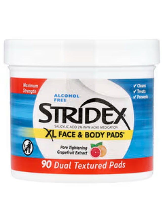 Stridex, XL Face & Body Pads™, Alcohol Free, 90 Dual Textured Pads - Image 1