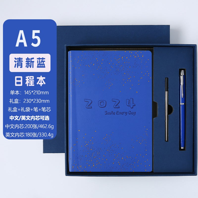 2024 Calendar Year Plan Book A5 Business Notebook Week Plan 365 Days Calendar Year Time Management Book - Image 1
