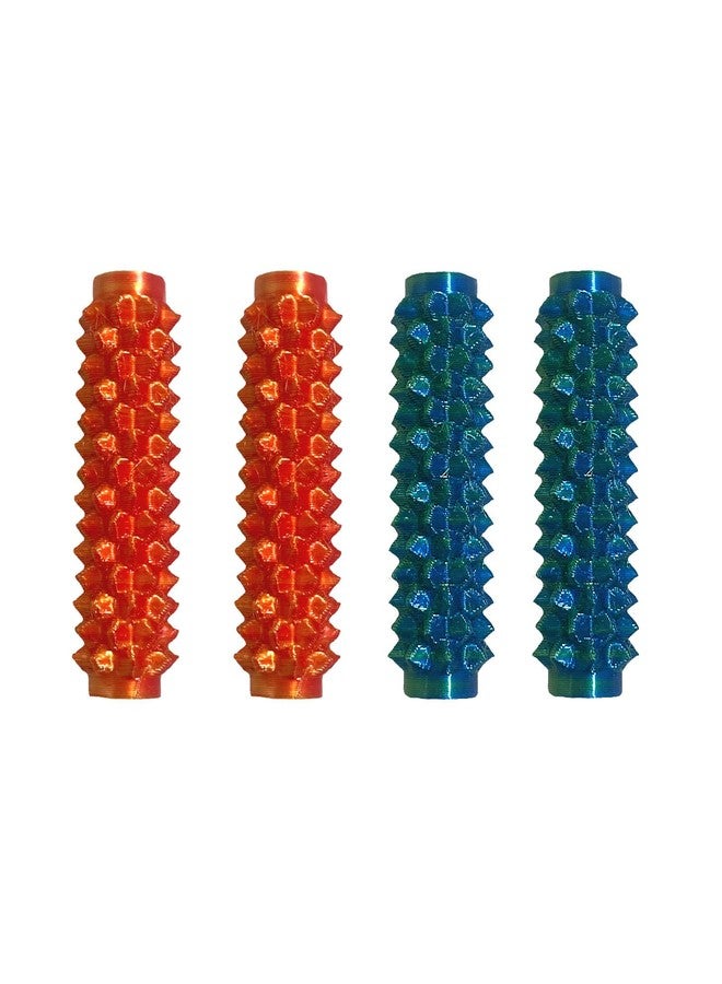 SPANSEE 4 PCS Mini Sensory Fidget Roller, Pocket Mini Fidget Toy for Adults, Portable Stim Tool, Spiky Grippie Stim Toy for Anxiety Relief Positive, Can Attach to Your Shoe String, Hoodie, Necklace - Image 1