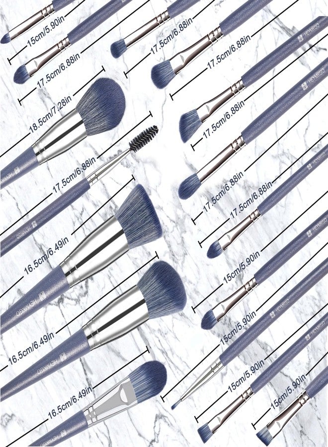 HEYMKGO Makeup Brushes, HEYMKGO 16Pcs Makeup Brush Set Professional Synthetic Foundation Blending Blush Face Brushes, Eye Shadows Concealers Powder Brush Kit for Makeup - Image 5