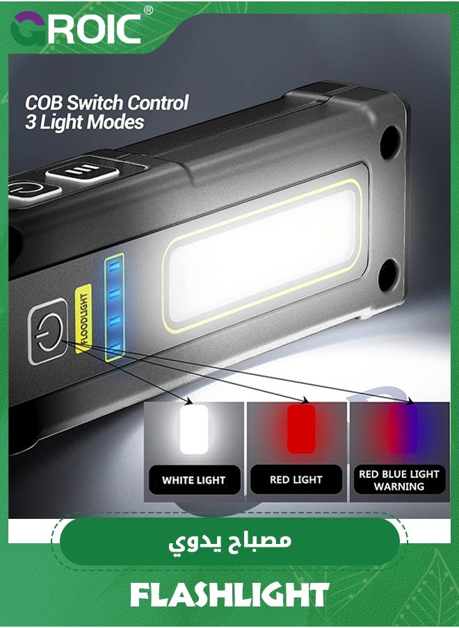Small Rechargeable Flashlights Powerful - Real 250 Lumens 800mAh Mini Flashlights with 7 Light Modes, Type-C Fast Charging with Power Bank Function, Flashlights for Emergencies, Camping, Hiking