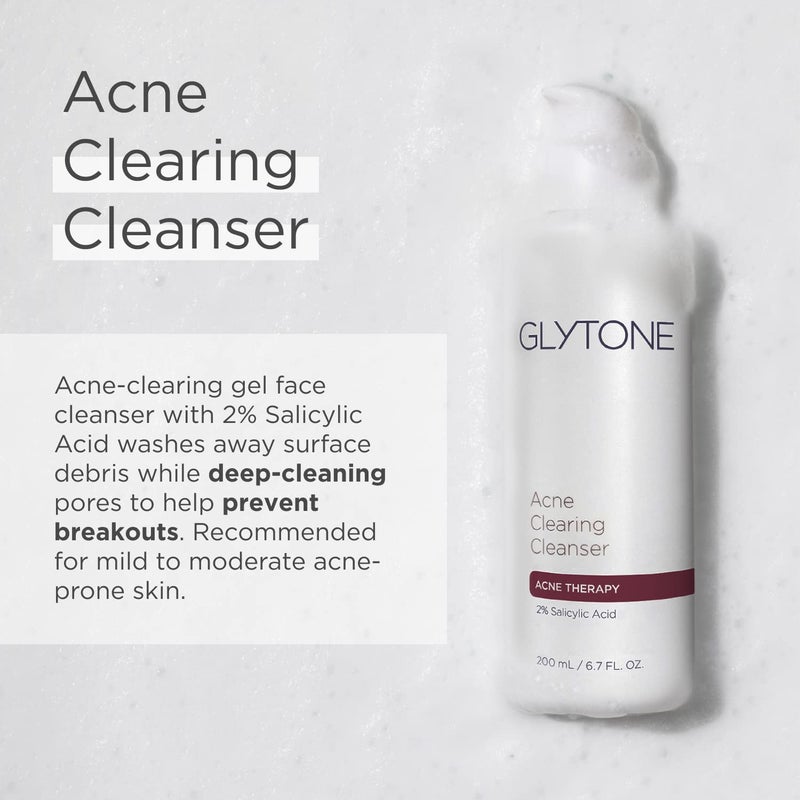 Glytone Acne Clearing Cleanser - Face Wash with 2% Salicylic Acid - Daily Acne Cleanser for Oily Skin & Clogged Pores - Removes Cystic Breakouts, Blackheads, Whiteheads & Blemishes - 6.7 fl oz - Image 2
