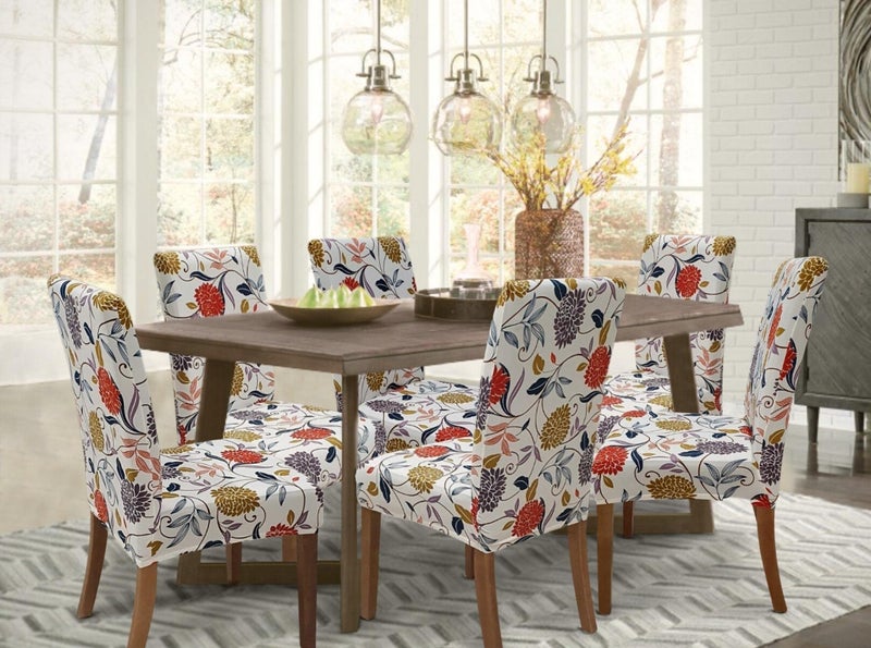 SPRINGRICO Chair Covers for Dining Room Set of 4, Stretch Dining Chair Cover, Washable Spandex Kitchen Parsons Chair Slipcovers, Removable Seat Protector for Home or Party (4 Pack, FLORAL4) - Image 2