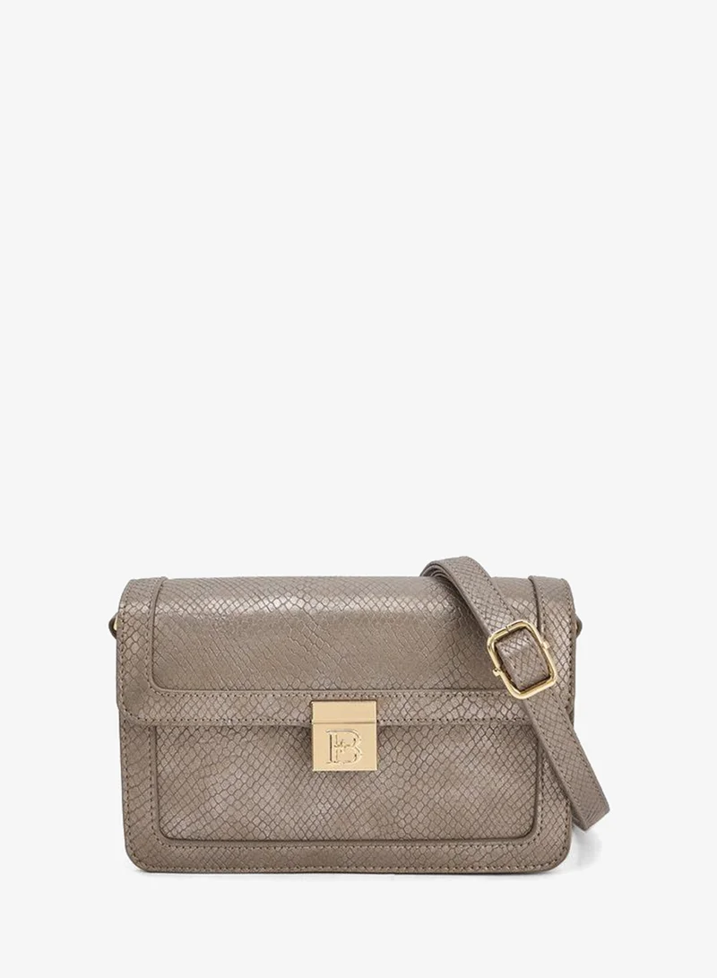 Textured Crossbody Bag with Detachable Strap