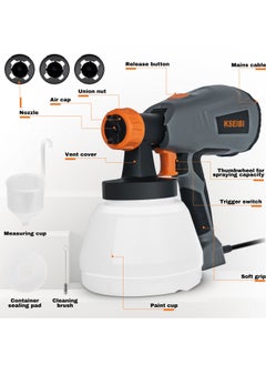 KSEIBI Paint Spray Gun 400W High Power, Patterns 1300ml Container, Painting Works, Easy to Clean Electric Paint Sprayer for Furniture / Cabinets / Fence / Walls / Door / Garden Chairs  - Image 2