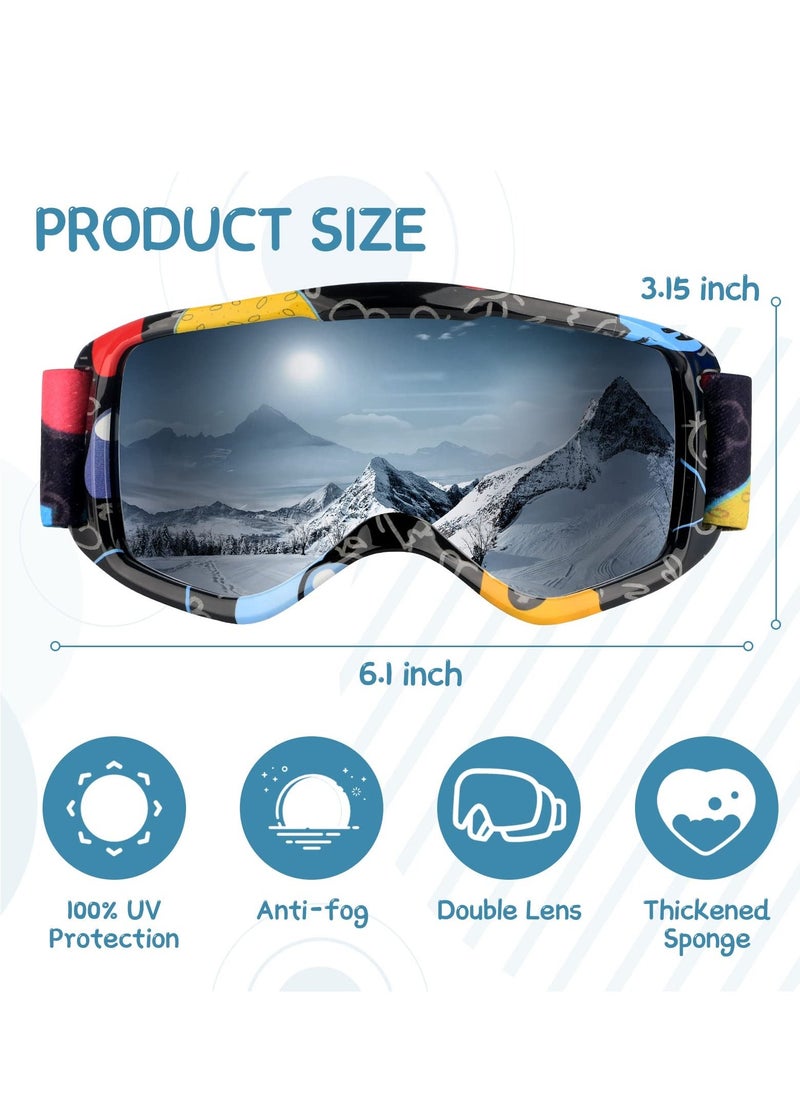 Generic - Kids Ski Goggles, Outdoor Ski Goggles, 100% UV Protection, OTG Anti-Fog Glasses, Helmet Compatible, Kids Snow Snowboard Goggles for Boys Girls Youth - Image 1