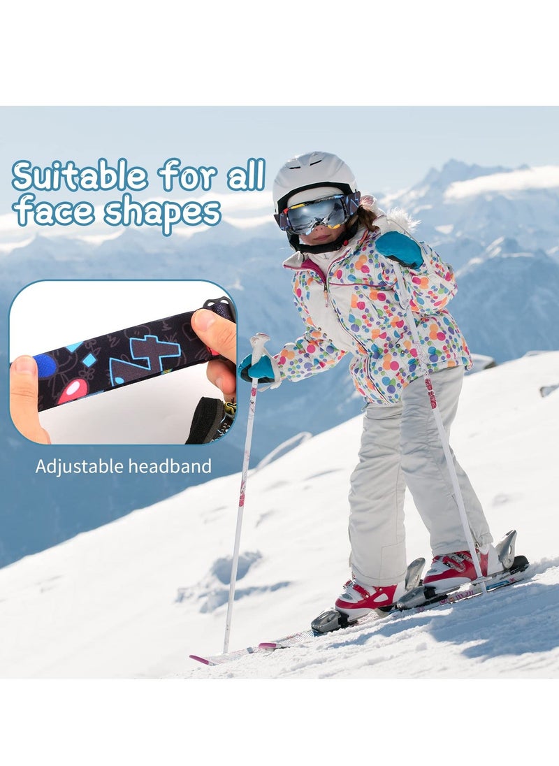 Generic - Kids Ski Goggles, Outdoor Ski Goggles, 100% UV Protection, OTG Anti-Fog Glasses, Helmet Compatible, Kids Snow Snowboard Goggles for Boys Girls Youth - Image 1