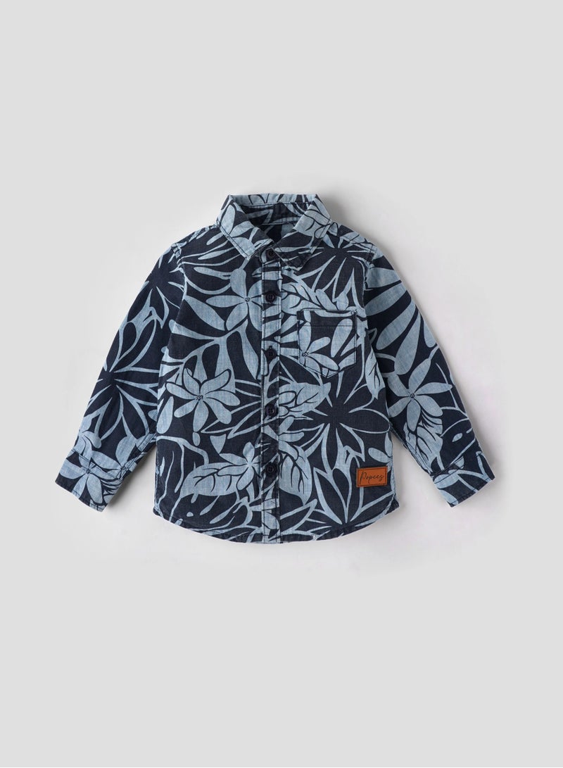 POPEES Printed Full Sleeve Shirt for 3-24 month Boys | Printed Shirt for Kids | Cotton Dress for Newborn Babies  - Image 1