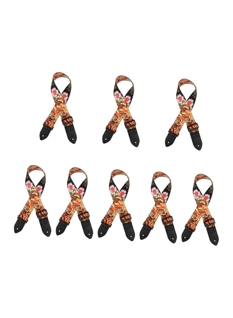 GGOOT 8 pcs guitar strap cool guitar electric guitar belt strap Guitar Sling guitar shoulder band bass shoulder strap braided belt guitar shoulder strap Genuine Leather vintage banjo  - Image 1