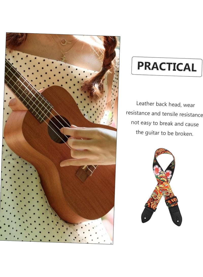 GGOOT 8 pcs guitar strap cool guitar electric guitar belt strap Guitar Sling guitar shoulder band bass shoulder strap braided belt guitar shoulder strap Genuine Leather vintage banjo  - Image 4