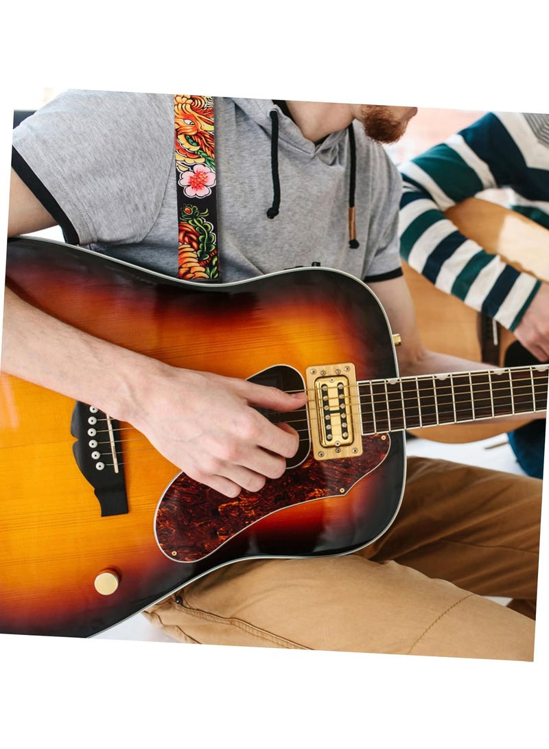 GGOOT 8 pcs guitar strap cool guitar electric guitar belt strap Guitar Sling guitar shoulder band bass shoulder strap braided belt guitar shoulder strap Genuine Leather vintage banjo  - Image 5
