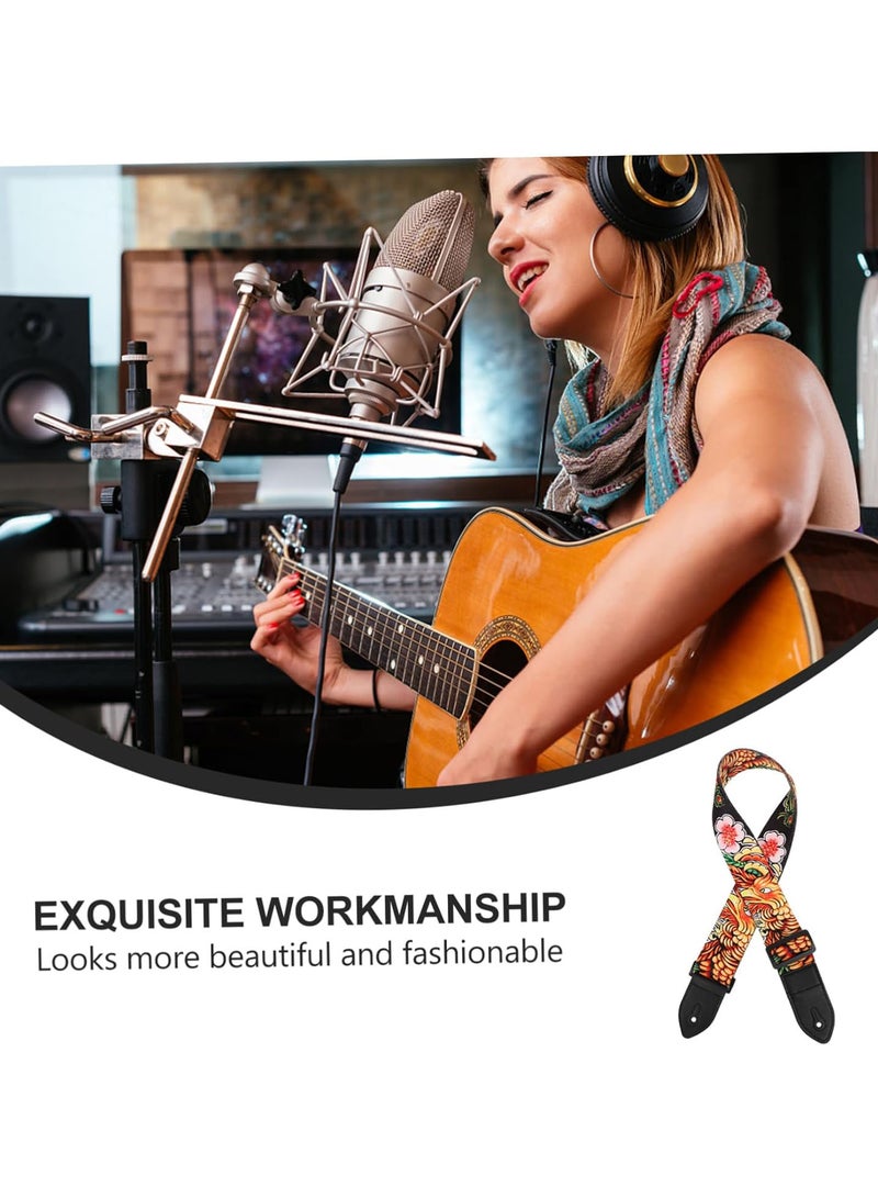 GGOOT 8 pcs guitar strap cool guitar electric guitar belt strap Guitar Sling guitar shoulder band bass shoulder strap braided belt guitar shoulder strap Genuine Leather vintage banjo  - Image 2