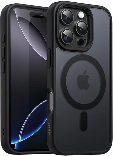 Magnetic Case for iPhone 16 Pro Max 6.9 Inch, Compatible with MagSafe, Thin Shockproof Matte Translucent Back Cover, Black