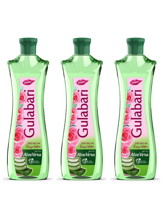 Dabur Gulabari Premium Rose Water With Aloe Vera - 1200 Ml (400Ml X 3) | Upto 8 Hr Skin Hydration | Cleanses, Tones And Moisturises Skin | For All Skin Types - Image 1