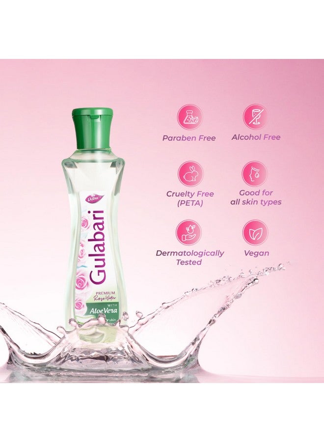 Dabur Gulabari Premium Rose Water With Aloe Vera - 1200 Ml (400Ml X 3) | Upto 8 Hr Skin Hydration | Cleanses, Tones And Moisturises Skin | For All Skin Types - Image 4