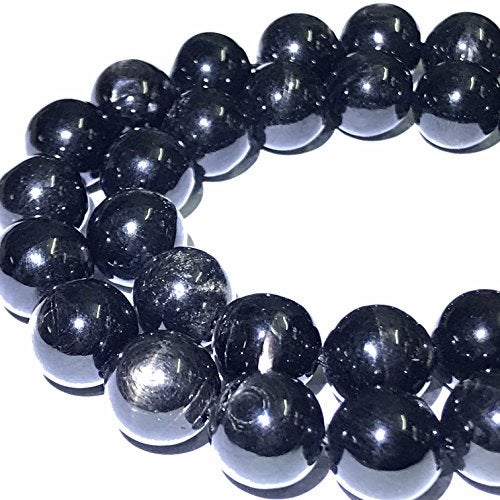 ABC GEMS USA ABCGEMS Midnight Aura Hypersthene Beads from Canada (Stunning Metallic Sheen & Mirror-Like Finish) Beading & Crafting Supplies - Jewelry Making - Smooth Round 10mm - Image 1