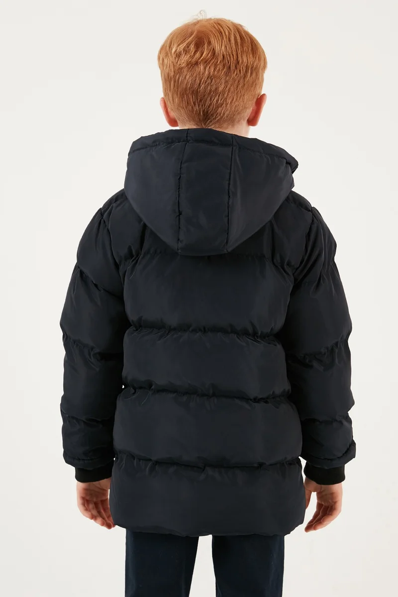 ليلا Plush Lined Removable Hooded Puffer Coat Boy's COAT 5763038