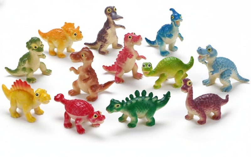 DIMAZO Small Kids Sea & Wild Animal Toys Sets for Fun, Educational, Spark Imagination and Learning (Multi Choice Sets) (Funny Dinosaur) 12pcs - Image 1