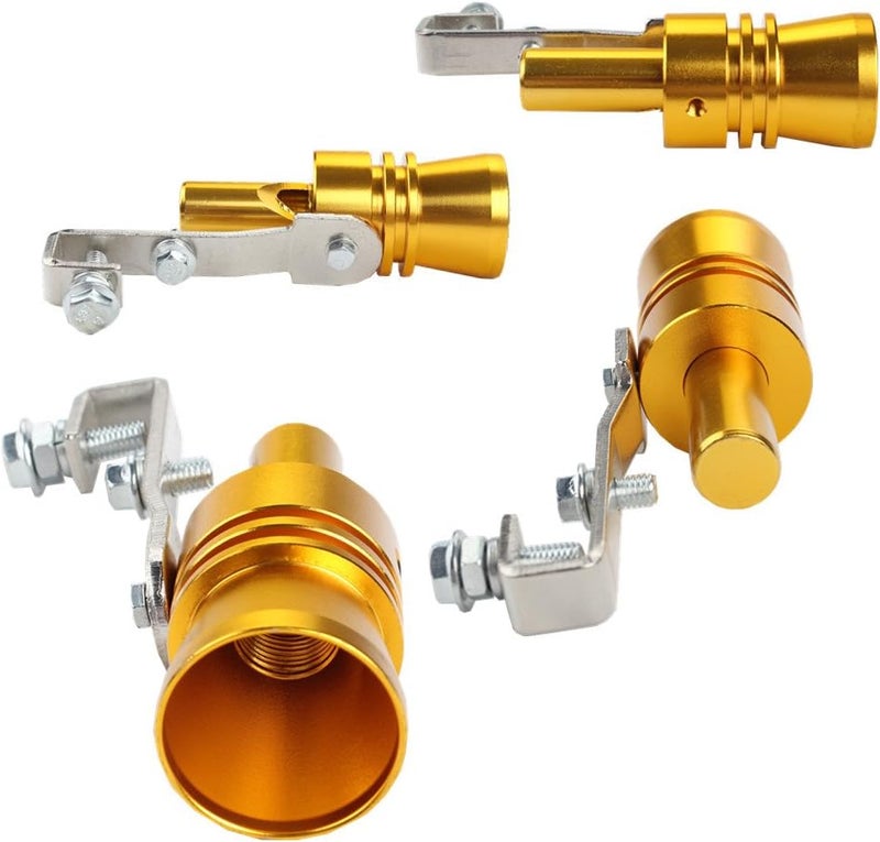 DEWHEL Universal Aluminum Turbo Sound Exhaust Muffler Pipe Whistle Car Blow off valve BOV Tip Simulator Whistler Size XL Silver - Image 4