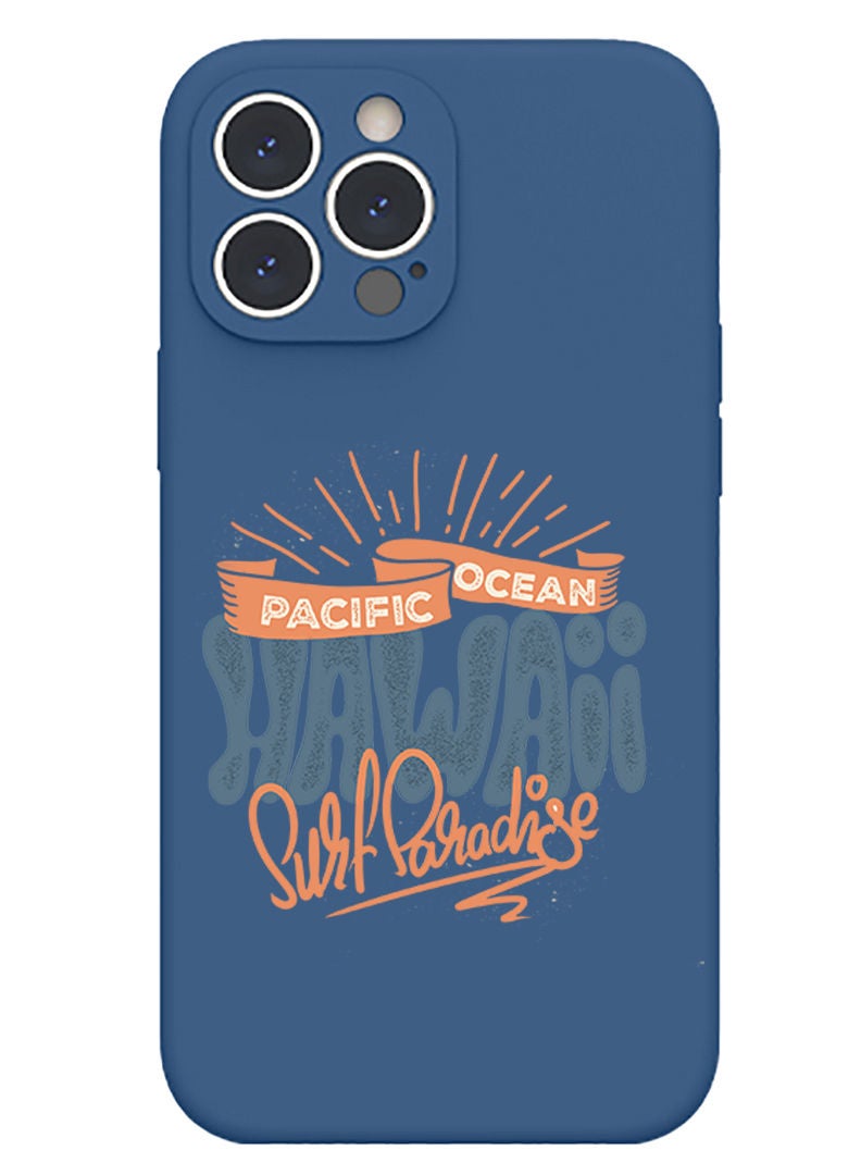 Theodor Protective Slim Fit Case Liquid Silicone Cover with Full Body Protection Anti-Scratch Shockproof Case For iPhone 12 Pro Max Blue  - Hawaii Surf Paradise Pacific copy - Image 1