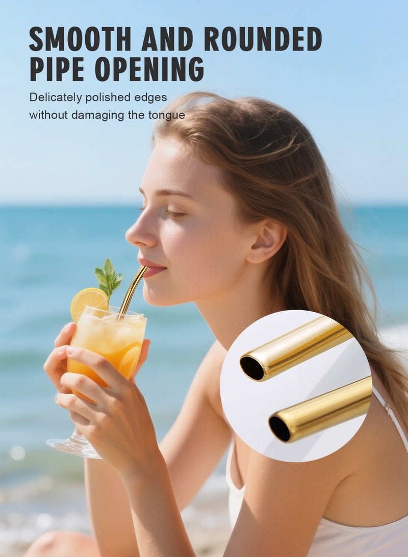 هومار كيت القش مع ملعقة تصفية 4 PCS قابلة لإعادة الاستخدام ستيل قشور الشرب مع 1 PCS فرشاة تنظيف Yerba Mate الشاي Bombilla, Gourd Loose أوراق الشاي, Cocktail - Image 4