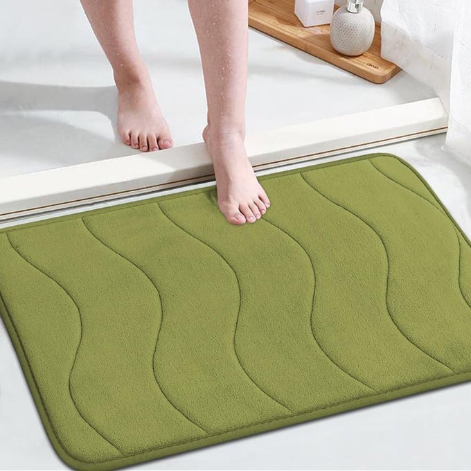 MEMORY FOAM BATH MAT NON SLIP SUPER ABSORBENT SHOWER RUG FOR BATHROOM24X17OLIVE