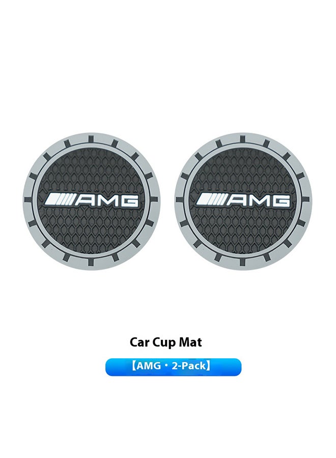 TEXSENDA Car Cup Holder Coasters For Amg Interior Accessories Embedded Silicone Cup Holder Coasters 2.75 Inch 2 Pack
