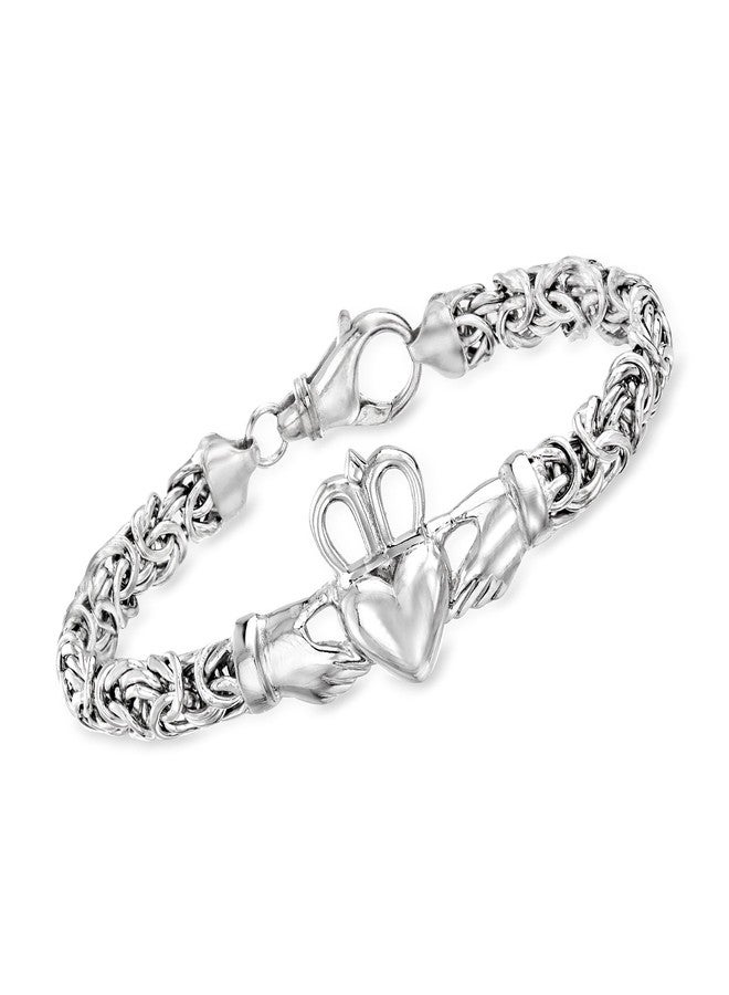 Ross-Simons Sterling Silver Byzantine Claddagh Bracelet. 7 inches - Image 1