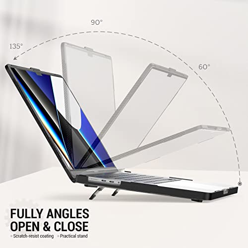 SEYMAC stock Case for MacBook, Shock-Absorbing Protection with Folding Stand &Mouse Pad Case for MacBook Pro 16 inch, Black - Image 3