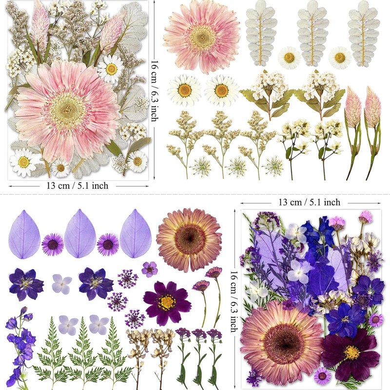 MIKIYA 98Pcs Pressed Dried Flowers for Resin Molds, Real Natural Bulk Big Dry Floral Leave for DIY Art Crafts, Epoxy Jewelry, Candle, Soap Making, Nails Decors - Image 4