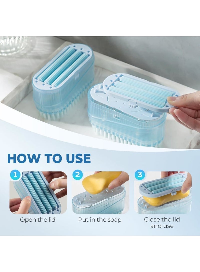 SYOSI Soap Box for Foaming, Multifunctional Soap Dish with Roller Bubbler and Drain Holes for Cleaning, Durable Soap Bar Holder for Home Bathroom Kitchen, 2PCS - Image 5