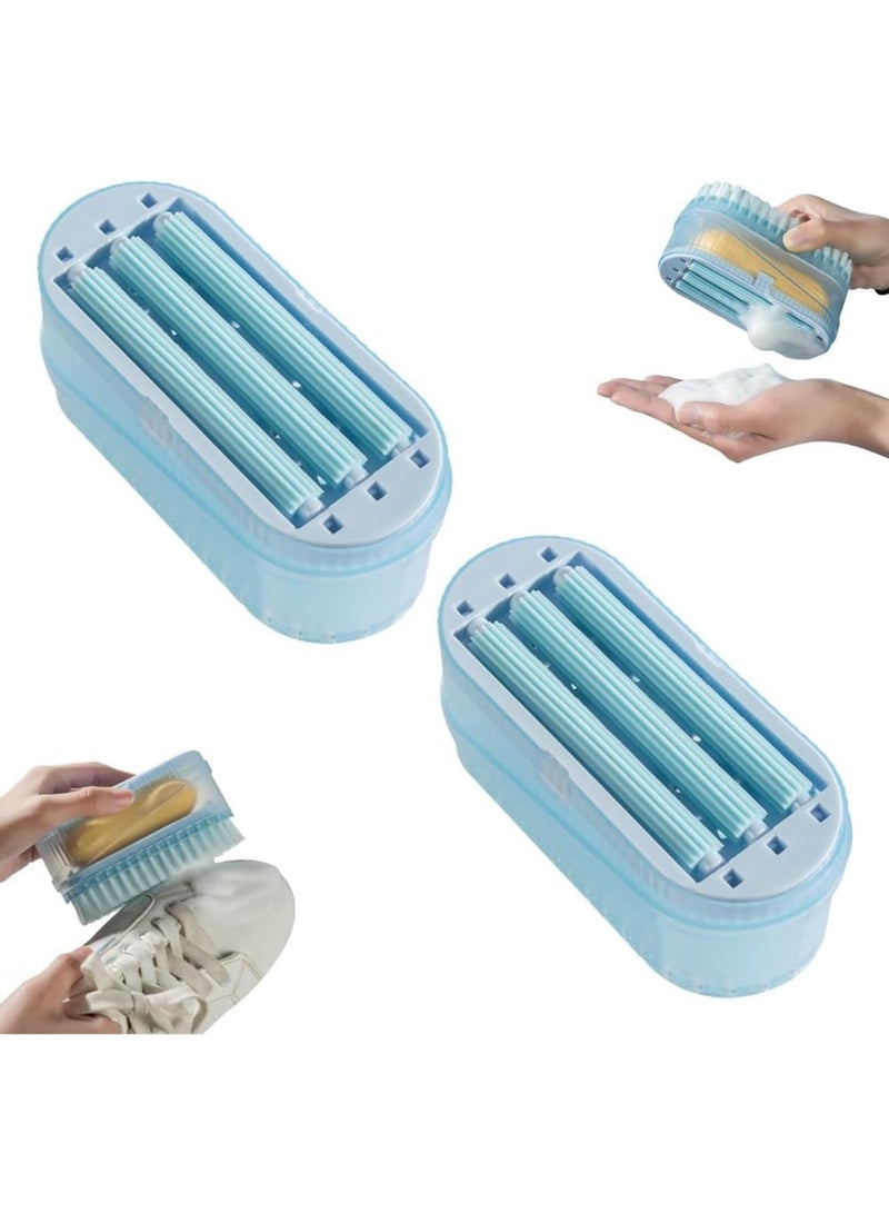 SYOSI Soap Box for Foaming, Multifunctional Soap Dish with Roller Bubbler and Drain Holes for Cleaning, Durable Soap Bar Holder for Home Bathroom Kitchen, 2PCS - Image 1