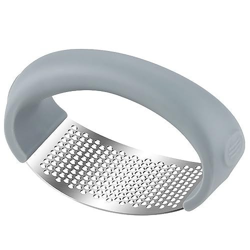 Wolpin Garlic Crusher Presser Ring Garlic Kitchen Tool Multi-Function Manual Portable Ginger Mincer, Stainless Steel - Image 3