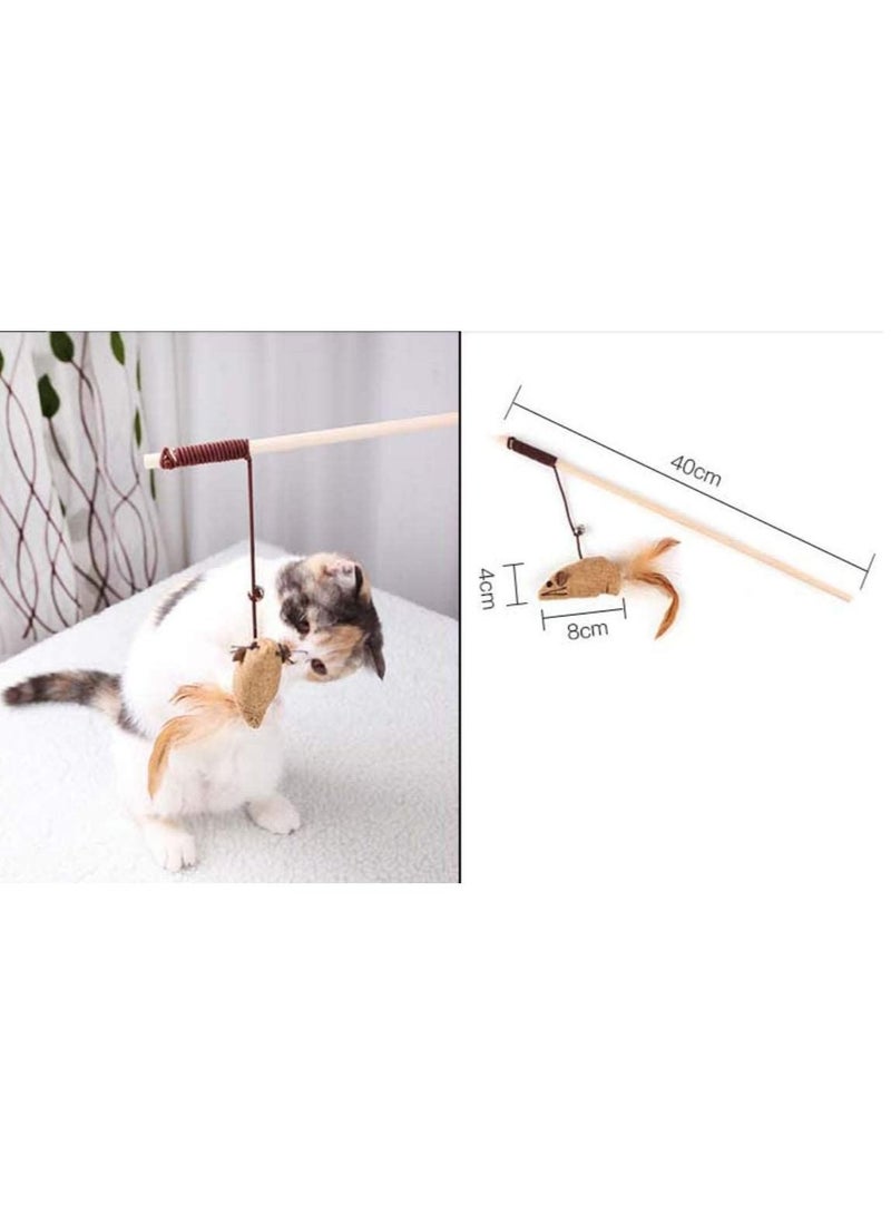 لعبة مضغ القطط ، لعبة مضغ للقطط ، ماوس ريشة مرحة ، 7 قطع ، مجموعة ألعاب قطة - Image 3