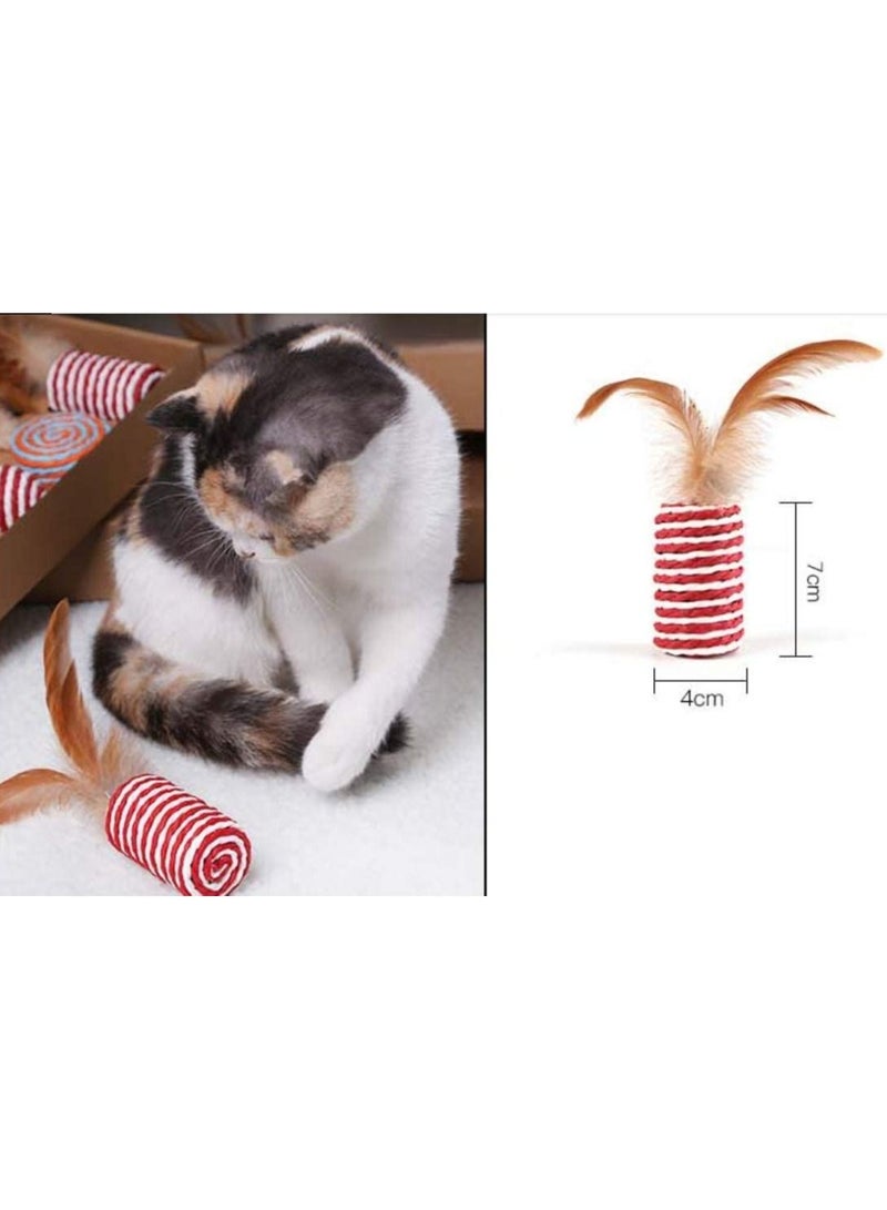 لعبة مضغ القطط ، لعبة مضغ للقطط ، ماوس ريشة مرحة ، 7 قطع ، مجموعة ألعاب قطة - Image 4