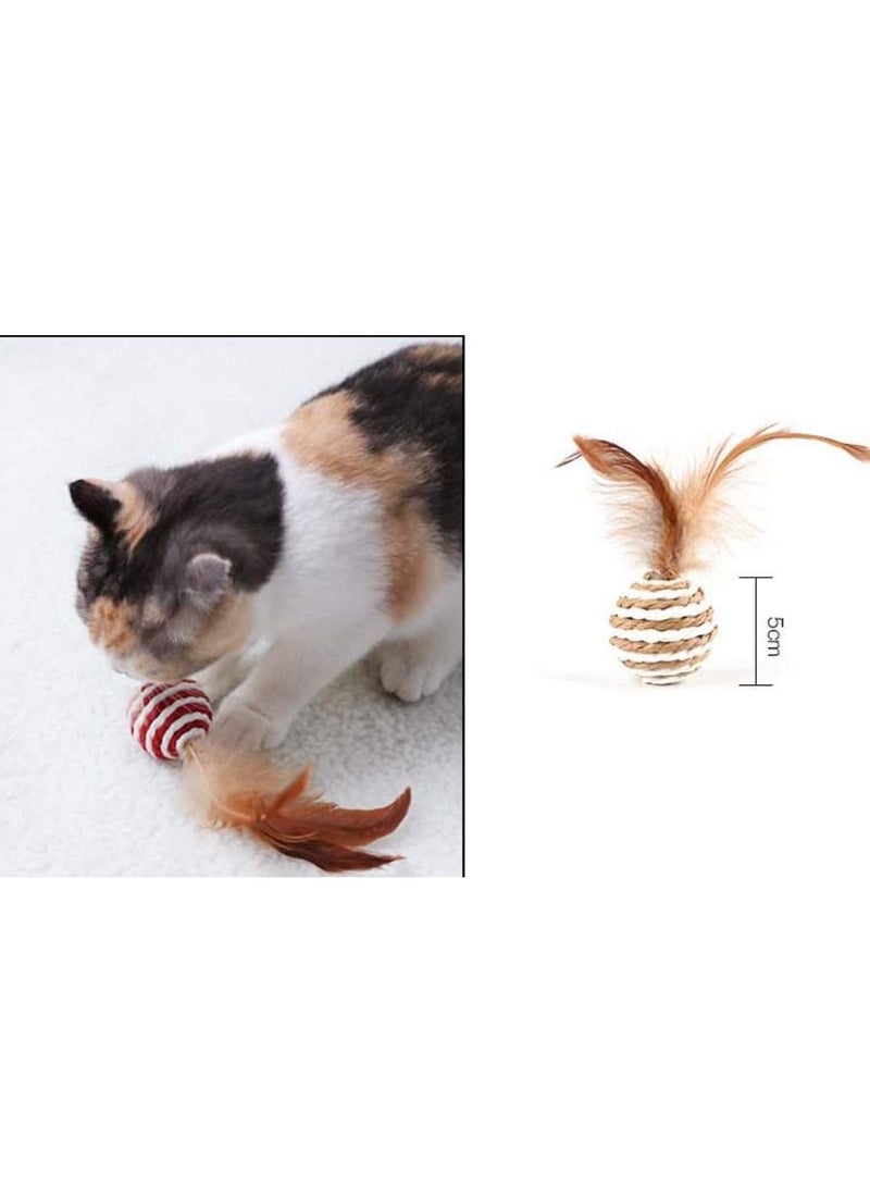 لعبة مضغ القطط ، لعبة مضغ للقطط ، ماوس ريشة مرحة ، 7 قطع ، مجموعة ألعاب قطة - Image 5