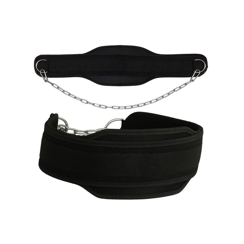 SOLARAE Weight Lifting Belt, Chain Fitness Dip Belt for Weightlifting Neoprene Support Weighted Pull Up Belt With Heavy Duty Steel Chain for Men Added Weight Training, Squat, Deadlift, Bodybuilding - Image 3