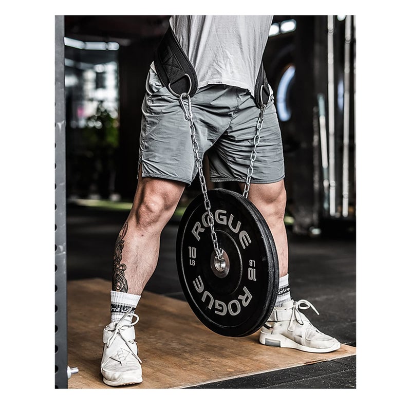 SOLARAE Weight Lifting Belt, Chain Fitness Dip Belt for Weightlifting Neoprene Support Weighted Pull Up Belt With Heavy Duty Steel Chain for Men Added Weight Training, Squat, Deadlift, Bodybuilding - Image 2