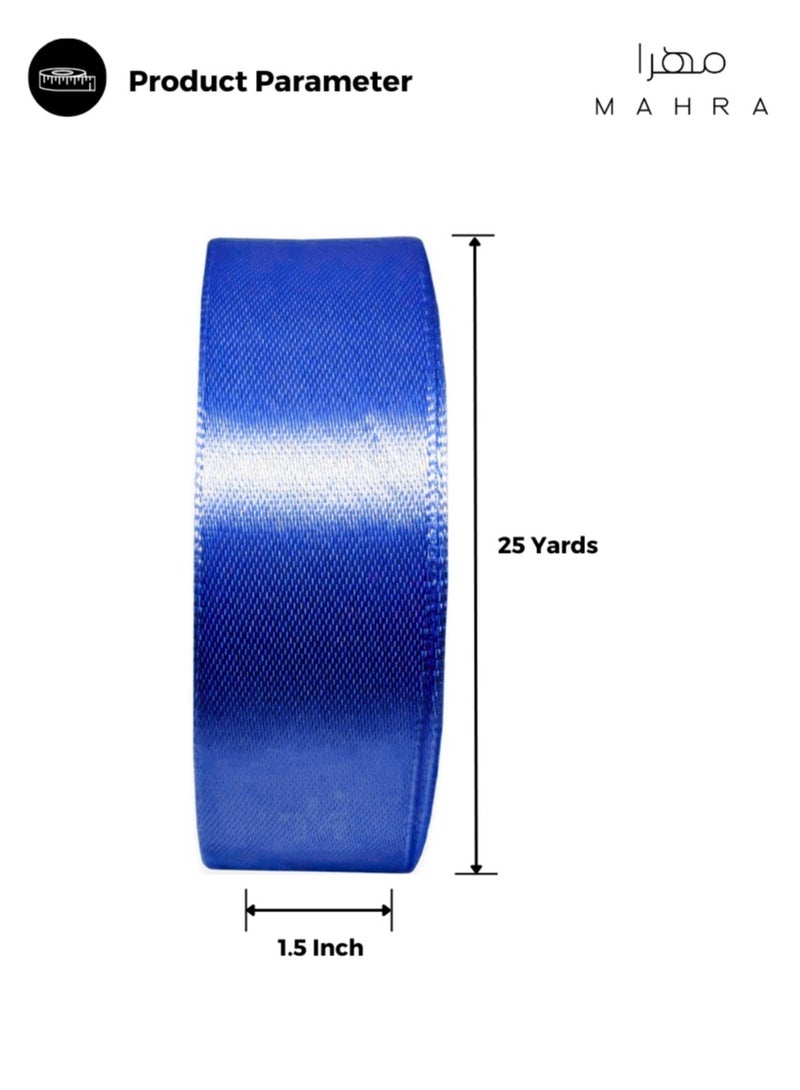 Generic 2-Pack | 1.5 Inch Luxurious Royal Blue Satin Ribbon | High-Quality Satin for Gift Wrapping, Craft Projects, Wedding Decor, Baby Showers, and Special Occasions | Thanksgiving, New Year, and More | 25 Meters Each - Image 2