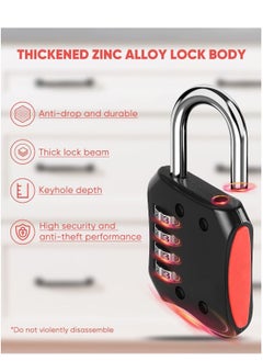 Y&D Combination Padlocks 2 Pack Gym Locker Shackle Number pad Lock Outdoor with 4-Digit Smooth Dial Heavy Duty for School lockers Garden Gate Cabinets Toolboxes Case  - Image 2
