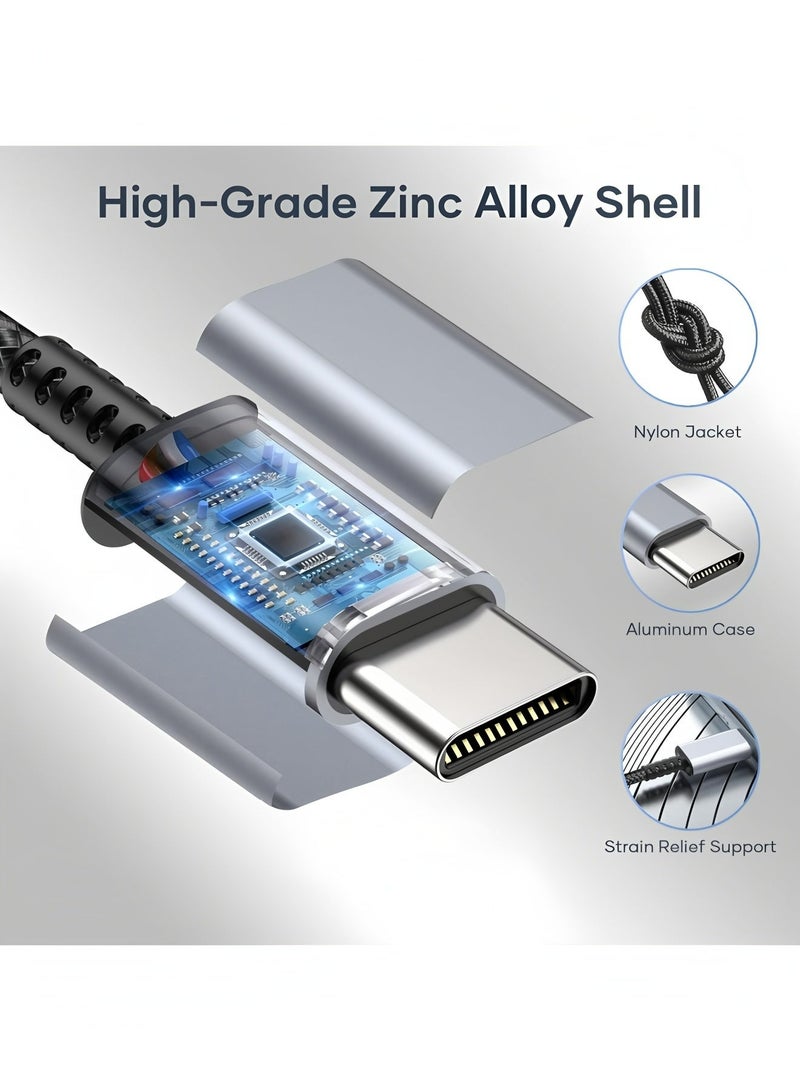 أبلينم محول USB-C إلى 3.5 مم متوافق تمامًا مع محول الصوت DAC ومحول USB C إلى مقبس سماعة رأس Aux وكابل صوت مضفر متوافق مع iPad Pro 2020/2018 وSamsung S21+ باللون الرمادي الفضائي - Image 2