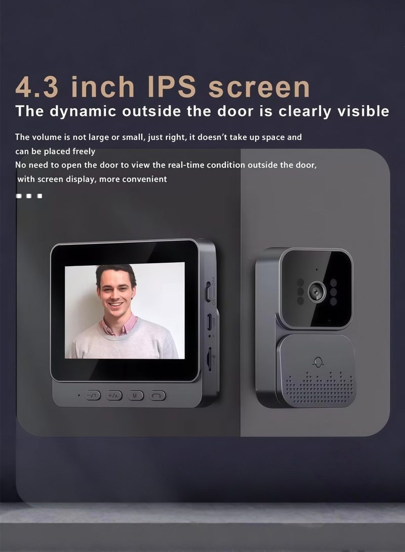 Doorbell Camera Wireless No Subscription 1080P, Waterproof Door Bell Camera with Connect via Bluetooth NO WiFi and APP, Video Intercom Two-Way Audio, 170° View Angle,Night Vision，Free 64GB memory card included! - Image 2