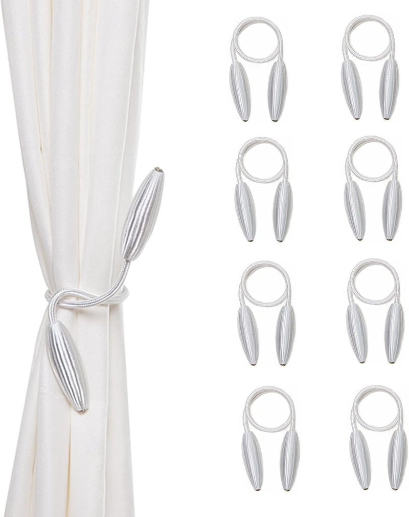 SWTool 8-Pack White Curtain Holdbacks Decorative Window Drape Twist Curtains Tiebacks Random Modelling Curtain Holders - Image 1