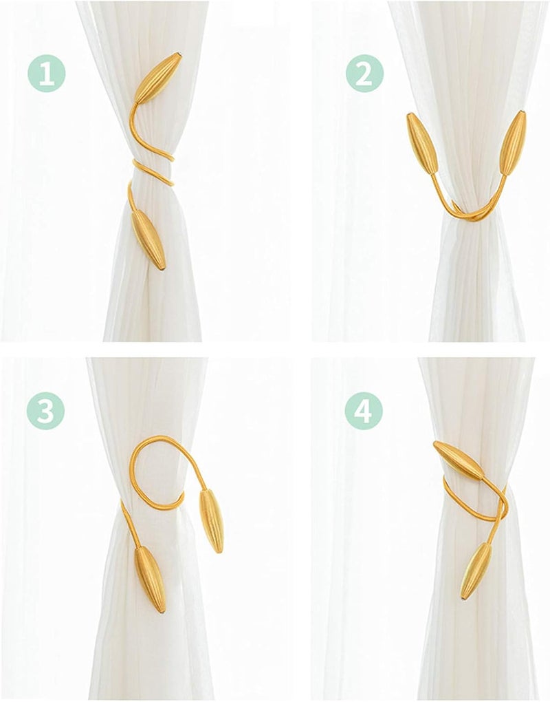 SWTool 8-Pack White Curtain Holdbacks Decorative Window Drape Twist Curtains Tiebacks Random Modelling Curtain Holders - Image 4